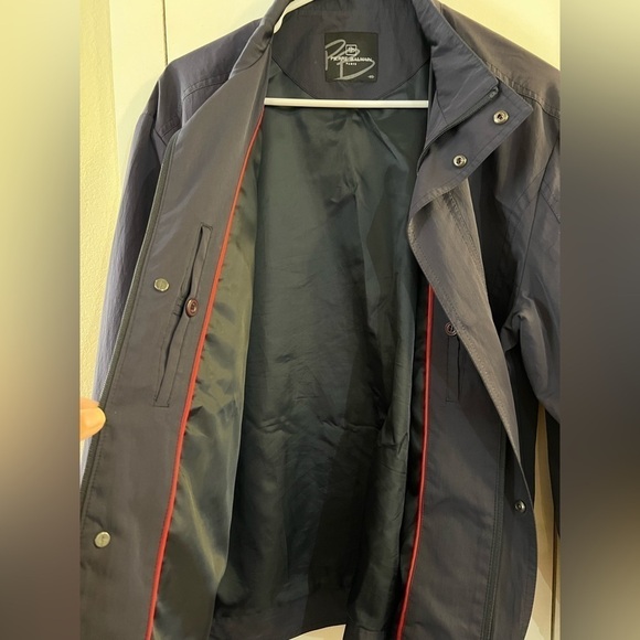 Vintage Pierre Balmain Paris Mens Golf Jacket Blue Pockets Lined Performance Med - Picture 5 of 10